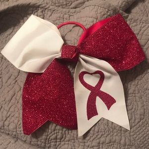 Cheer bow - breast cancer awareness